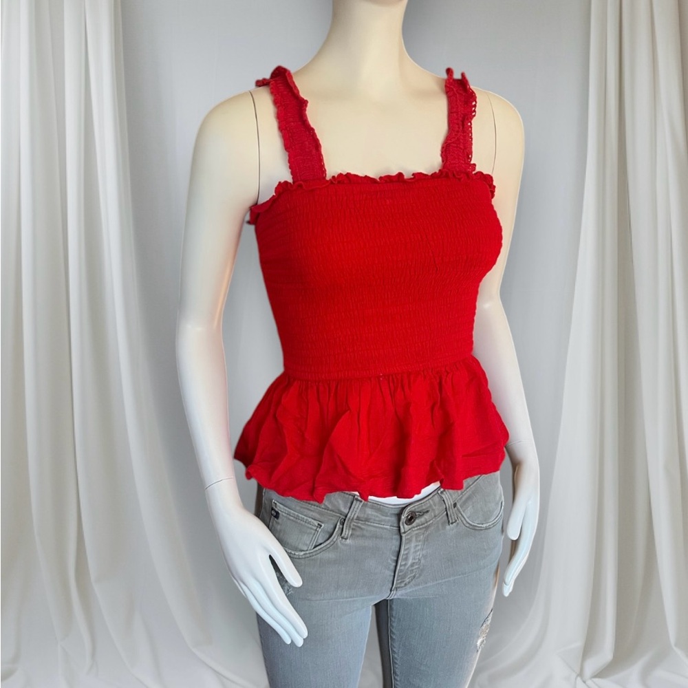 Red Ruffle peplum top - Picture 4 of 8